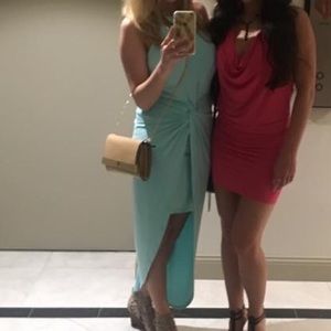 Bebe Teal Knot Front Dress